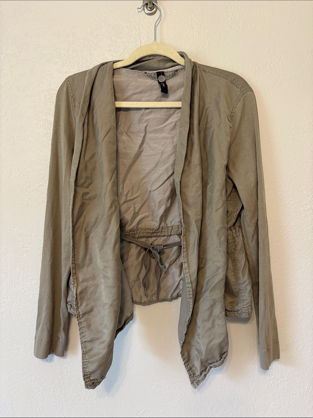 Marc Cain Olive-Taupe Open Drape Jacket